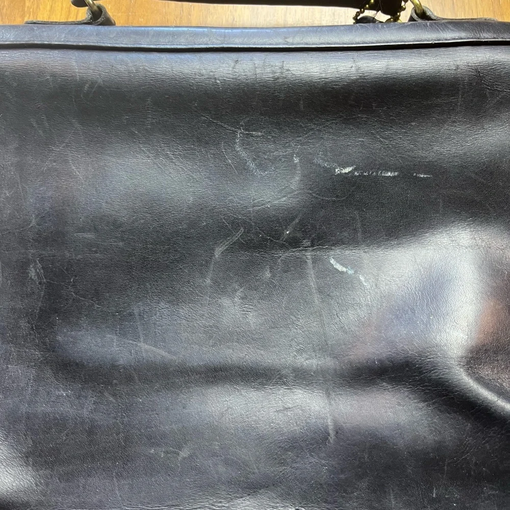 Vintage 1986 Coach Diplomat Attache Black Leather Briefcase Messenger Bag USA